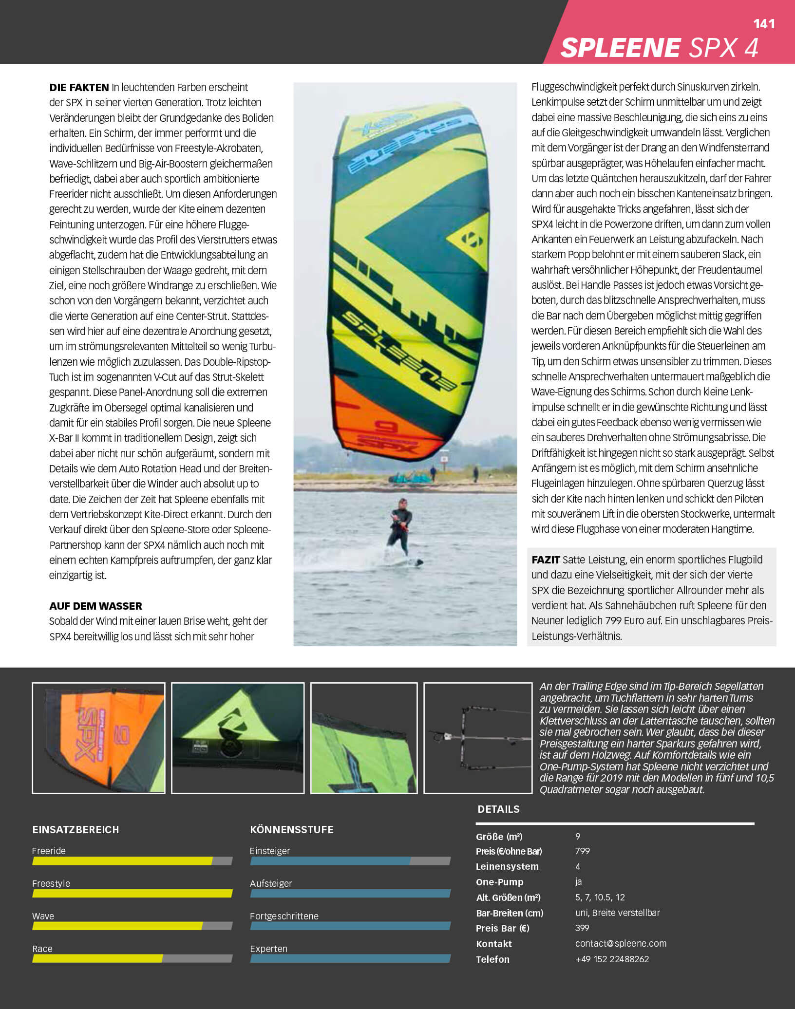 SPLEENE SPX Kite - Test Kitelife Magazin