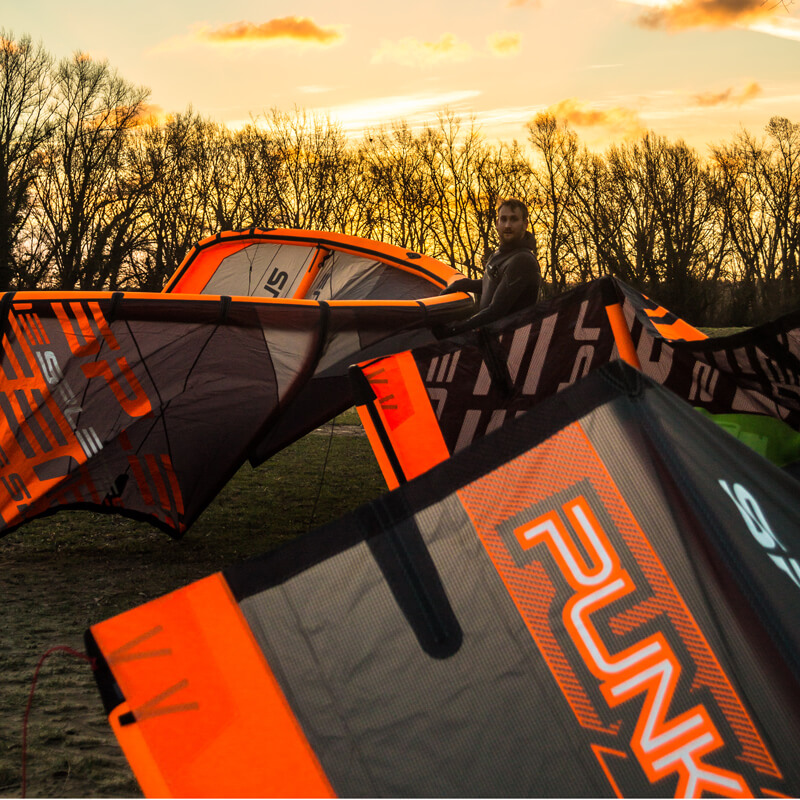 PUNK Kite in sunrise - SPLEENE Kiteboarding