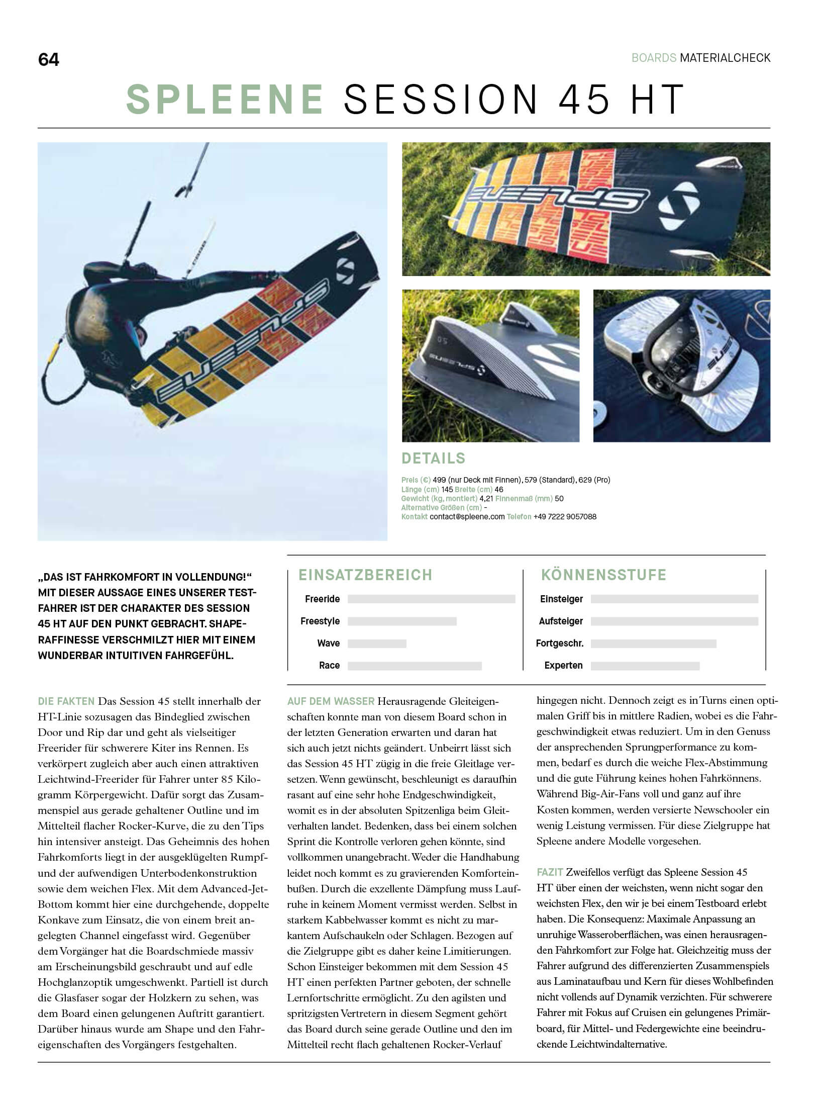 SPLEENE SESSION 45 '21 Kiteboard - Test Kitelife Magazin